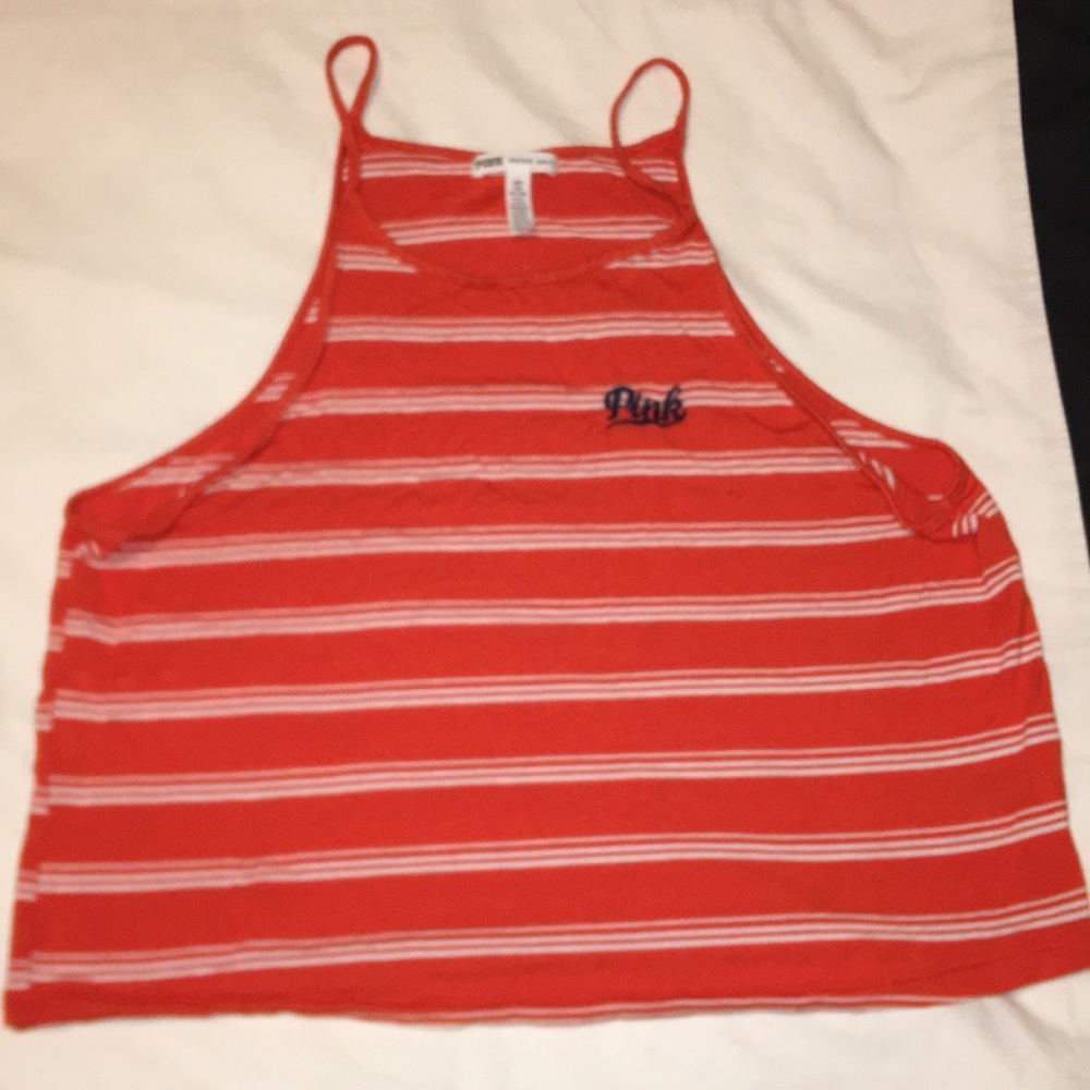 striped PINK crop top